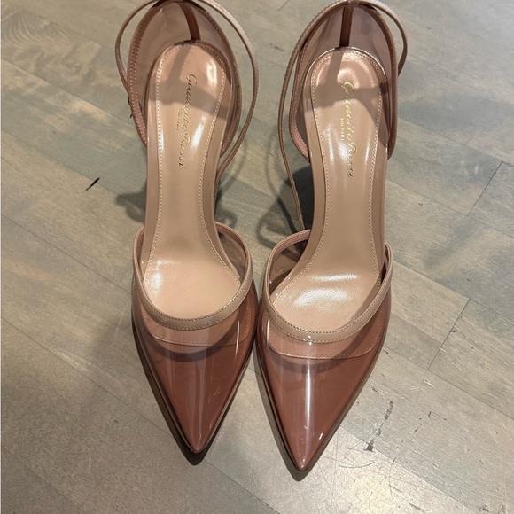 Gianvito Rossi Shoes - Gianvito Rossi Blush and Clear Heels